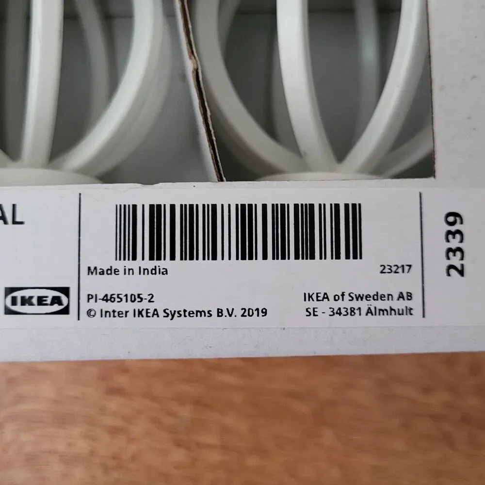 Ikea TALLBARSMAL 405.612.73 White Finials Curtains Decorative